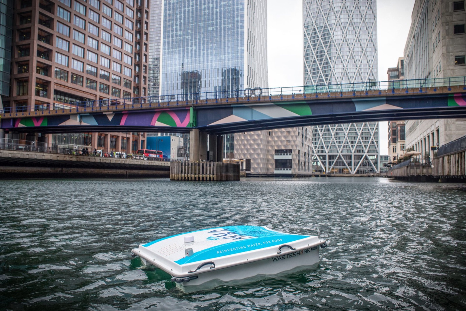 RanMarine WasteShark collecting waste from the water