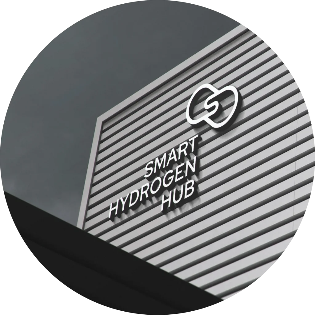 Smart Hydrogen Hub sign on the facade